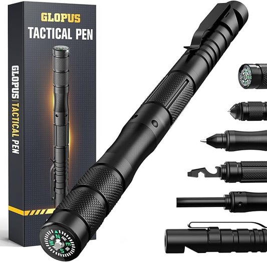 Birthday Gifts for Dad Him Husband, 9 In 1 Tactical Pen, Edc Multitool Pen with Bottle Opener, Window Breaker and Screwdriver, Survival Gear for Camping Hiking, Tactical Gear