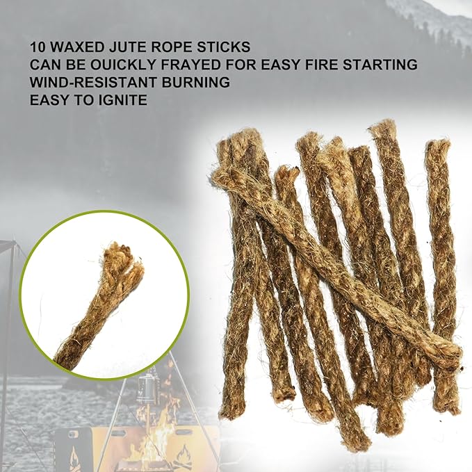 Fire Starter Kit with Ferro Rod & Tinder – Easy Survival Fire Starter for Camping, Hiking, Bushcraft & Emergency, Works in Rain, Wind & Cold, Perfect for Beginners & Outdoor Enthusiasts