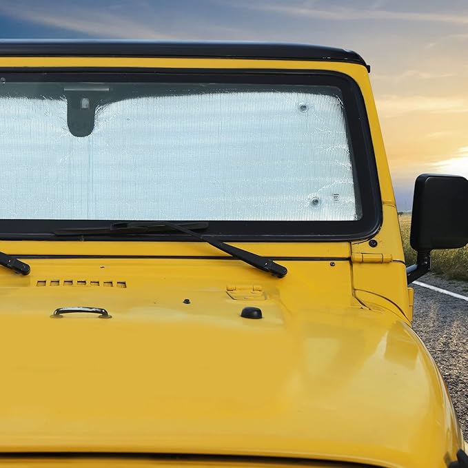 Windshield Sunshade Sun Shade Heat Shield Window Sun Visor Mat for Jeep Wrangler TJ 1997-2006,6PCS