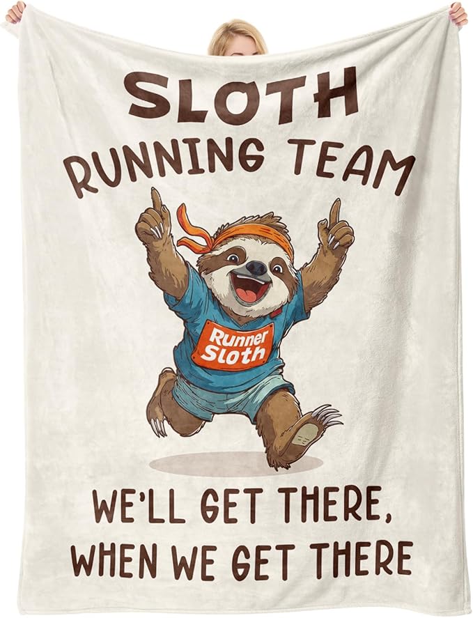 Funny Gifts for Runners Men Women, Cross Country Gifts - Throw Blankets 60" x 50", Marathon Runners Gift, Cool Running Essentials for women Men, Half Marathon, Track and Field Running Present