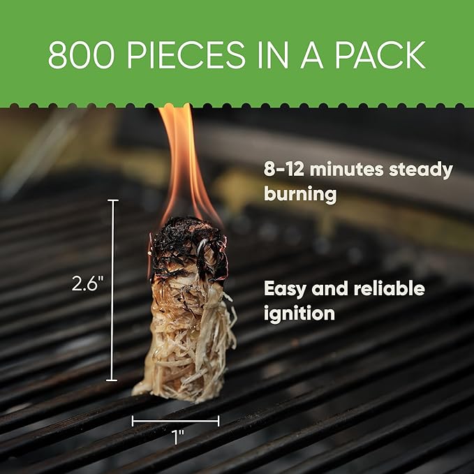Inflame Fire Starters 800 pcs Fire Starters for Campfires, Grill, BBQ, Fireplace, Woodstove - Charcoal Starter - Waterproof, Weather-Resistant - Natural Wood Fireplace Starters