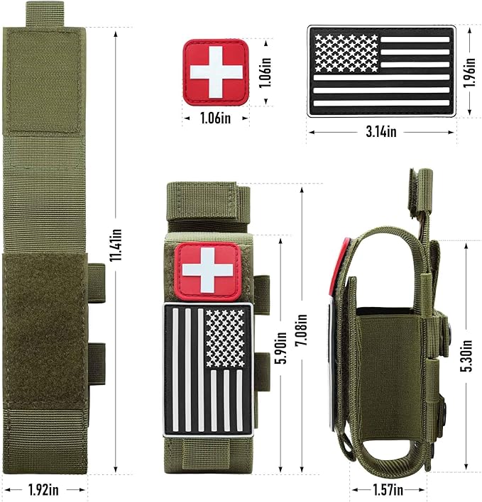 Upgrade 1000D Laser Cut Molle Tourniquet Holder, Heavy Duty Tactical Molle Tourniquet Pouch Holder