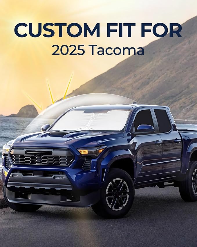 for Toyota Tacoma 2024 2025 Car Window Shades, 6pcs Privacy Sun Shade Set for Front Windshield Side and Rear Windows, Full Window Covers Keeps Vehicle Cool for Camping Napping