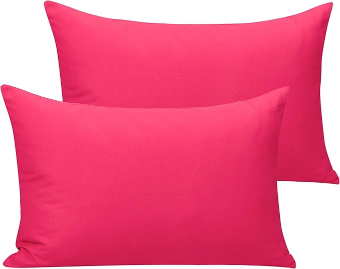 NTBAY Microfiber Toddler Pillowcases with Envelope Closure, 2 Pack 100% Brushed Microfiber Super Soft Travel Kids Nursery Pillow Cases, 14"x20" Fits Pillows Sized 12"x16" 13"x18" 14"x19", Magenta