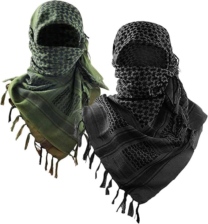 Luxns Military Shemagh Tactical Desert Scarf / 100% Cotton Keffiyeh Scarf Wrap for Men And Women