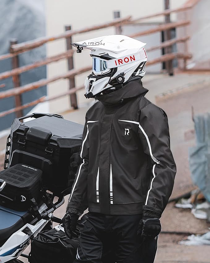 RIDEIRON Rain Suit, Motorcycle Rain Gear for Men & Women Waterproof Jacket and Pants Breathable Reflective Raincoat for Fishing, Golf, Hunting, Camping XL
