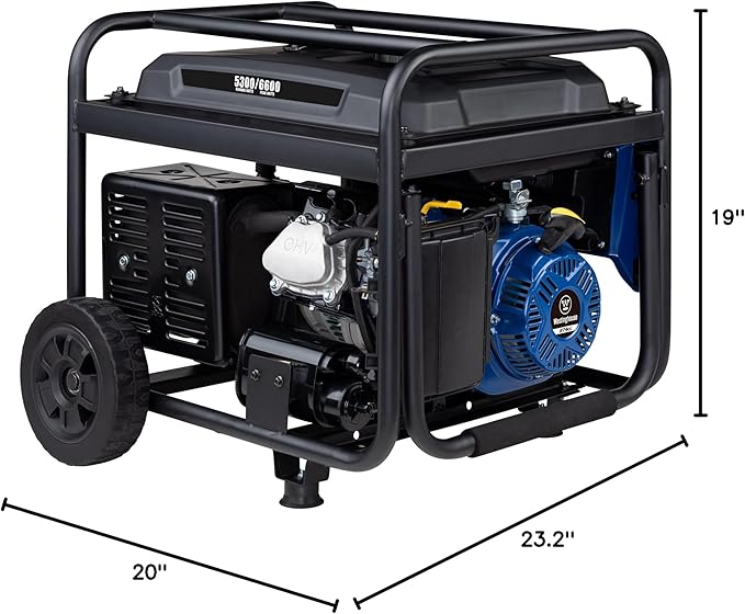 Westinghouse 6600 Peak Watt Home Backup Portable Generator, Transfer Switch Ready 30A Outlet, RV Ready 30A Outlet, Gas Powered, CO Sensor