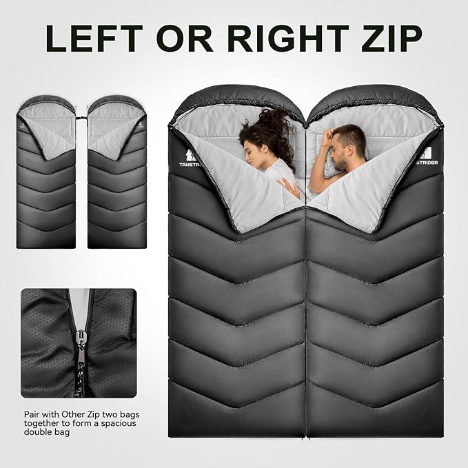 XXL Winter Sleeping Bags for Adults Cold Weather,Camping Sleeping Bag for Kids with Compression Sack,4 Season Camping Essentials Gear for Hiking,Traveling,Outdoor,Backpacking,Climbing