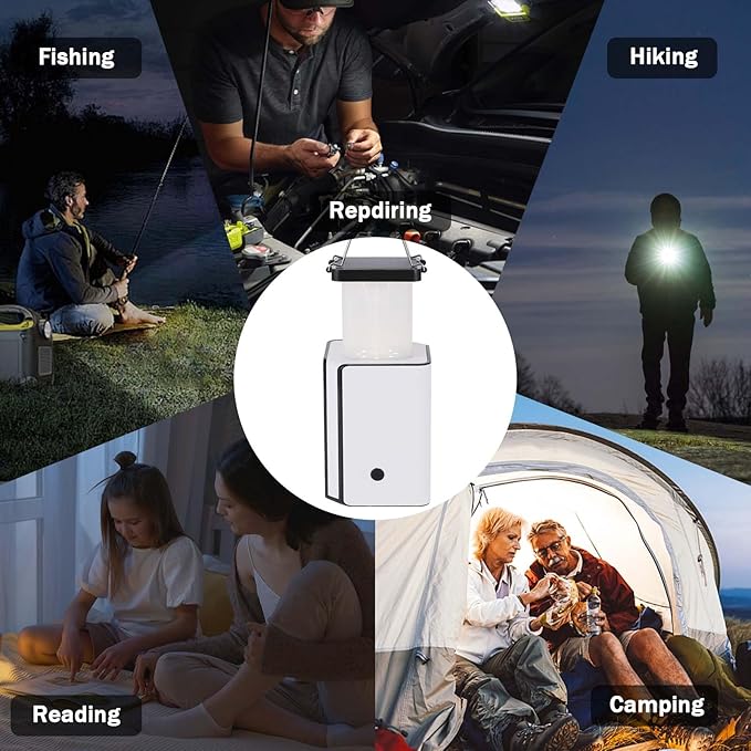 2Pack Solar LED Rechargeable Emergency Camping Lantern,Wram White Solar Rechargeable,Rechargeable Type C,Emergency Lights Hand-Crank Power Generation,Phone Power Supply Function,flashlights