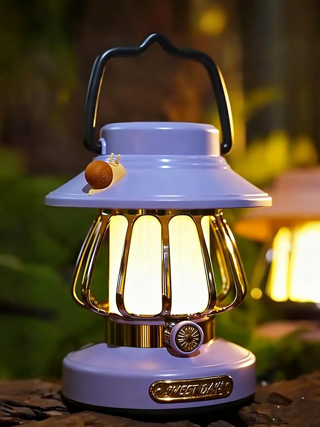 Kids Lantern with 3 Color Dimmable & USB-C Charging, Kids Nightlights for Bedroom, Indoor Outdoor Adventures & Emergency Use Toddler Flashlight Sky Lanterns Camping Essentials for Girl (Purple)