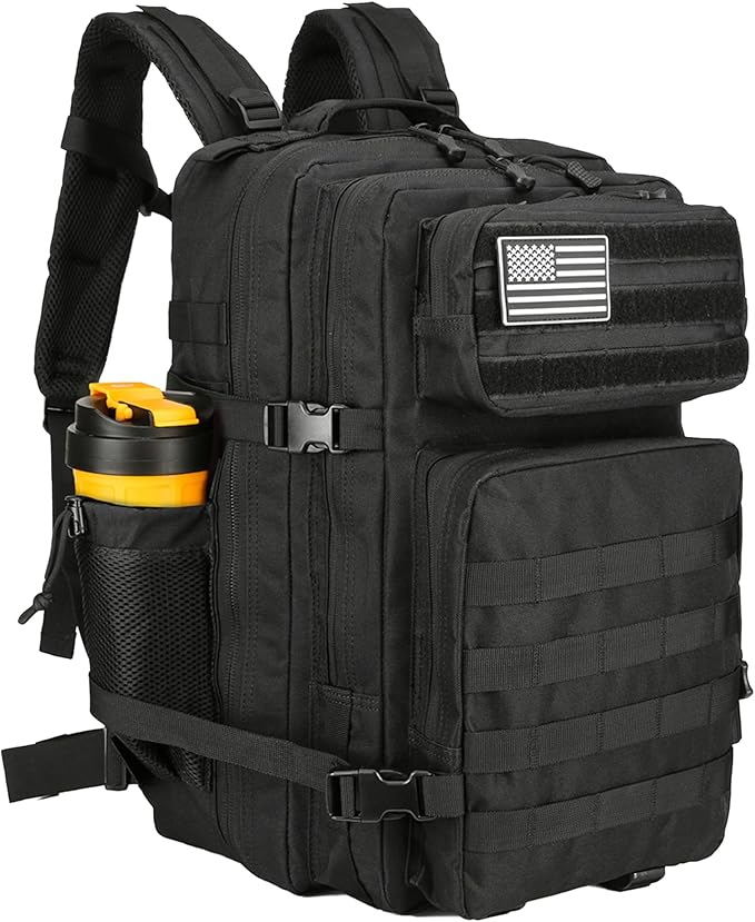 Lovelinks21 45L Tactical Assault Backpack 3 day assault pack with Molle Waterproof backpack Rucksack for Tactical Backpacks (Black-2)