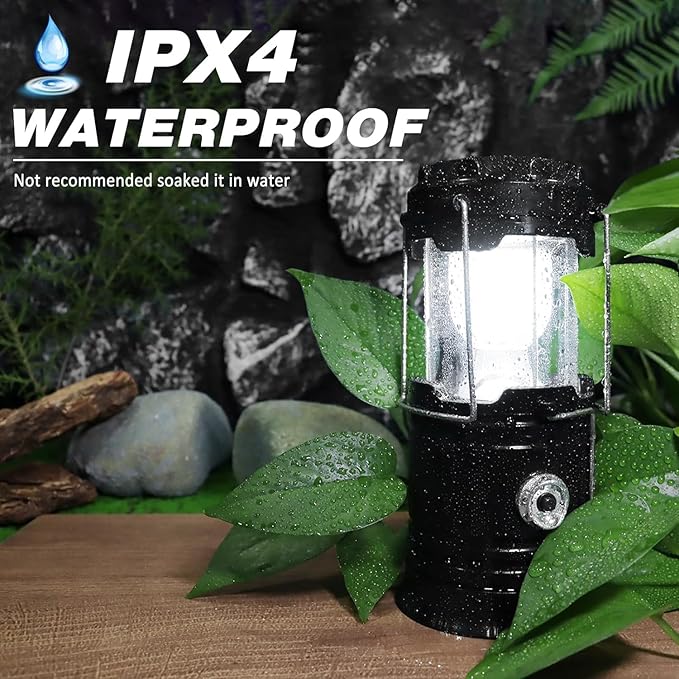 4PCS Portable Solar Rechargeable LED Camping Light,with USB Charging Port,Suitable for Hiking,Night Fishing,Emergency Use