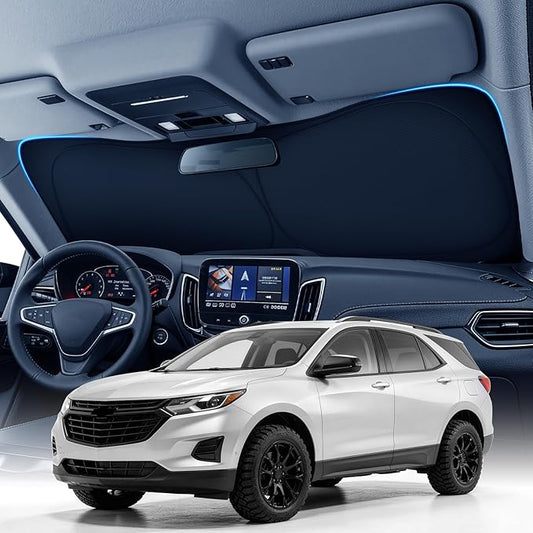 Zanch Custom Windshield Sun Shade for Chevy Equinox 2018-2026, 7-Layer UV & Heat Block, 3D Laser Scanned, Interior Protection, Keep Car Cooler, Foldable SUV Accessories