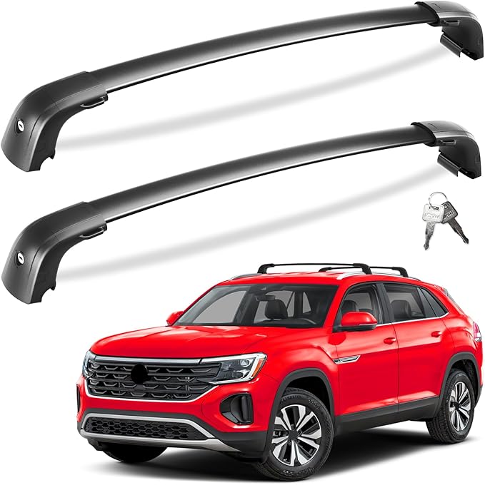 Tuyoung 300lbs Roof Rack Cross Bars Compatible with Volkswagen VW Atlas Cross Sport 2020-2026, Lockable Heavy Duty Anti-Theft Aluminum Rails Crossbars Cargo Carrier Bag
