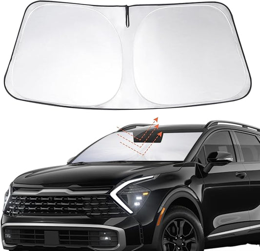 Windshield Sun Shade Custom Fit 2023 2024 2025 2026 Kia Sportage Accessories Foldable Sunshade Front Window Cover Protect Car from Sun Rays Damage Keep Your Car Cooler