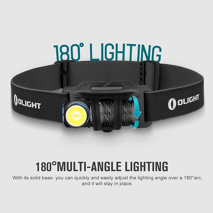 OLIGHT Perun 2 Mini Headlamp 1100 Lumens LED Head Flashlight, Rechargeable Headlight with Red Light Option, Great for Working, Hiking, Camping and Climbing (Black Cool White: 5700~6700K)