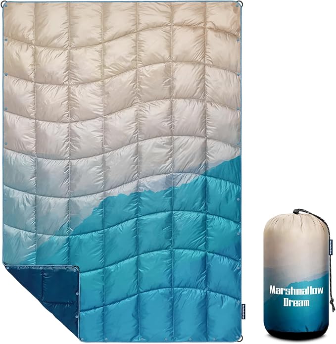 Camping Blanket, Puffy Blanket Lightweight Windproof Water Resistant for Outdoors,Hiking, Backpacking,Beach,Car,Picnic,Stadium