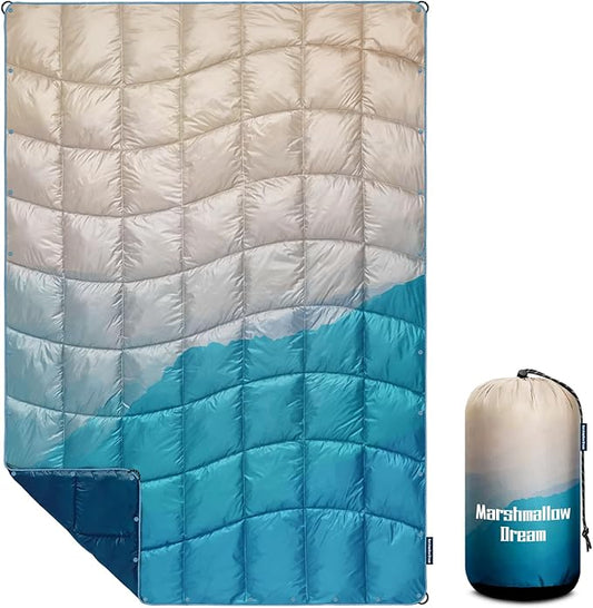 Camping Blanket, Puffy Blanket Lightweight Windproof Water Resistant for Outdoors,Hiking, Backpacking,Beach,Car,Picnic,Stadium