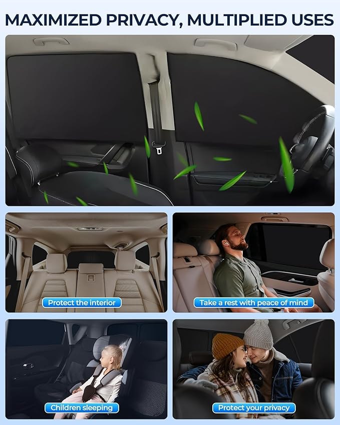 for Mazda CX-5 2017-2025 Car Window Shades, 8pcs Privacy Sun Shade Set for Front Windshield Side and Rear Windows, Full Window Covers Keeps Vehicle Cool for Camping Napping