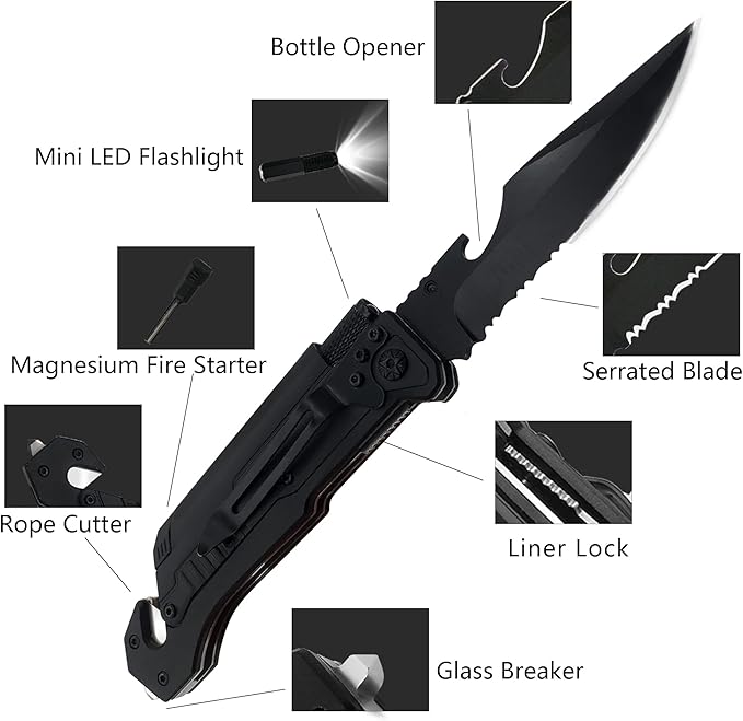 Personalized Gifts for Men,Engraved Pocket Knife with 6 Functions,Custom Gifts for Dad,boyfriend,Husband