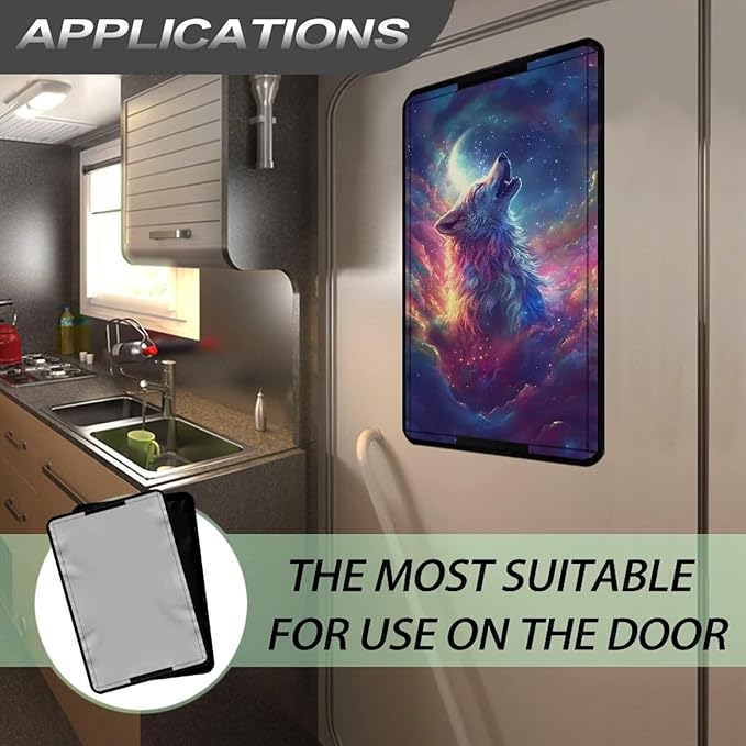 Rv Door Window Shade,Wolf Galaxy Camper Sun Shade Windshield Blackout Cover,RV Accessories Fits for RV Interior Door Window