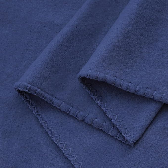 ZYFZCYBL Fleece Throw Blankets Lightweight Warm Soft Cozy Pet-Friendly Bulk Fleece Throw Blanket Solid for Home Bed, Sofa，Office,Gifts, Couch (Pack of 6-50 x 60 inch，Navy)