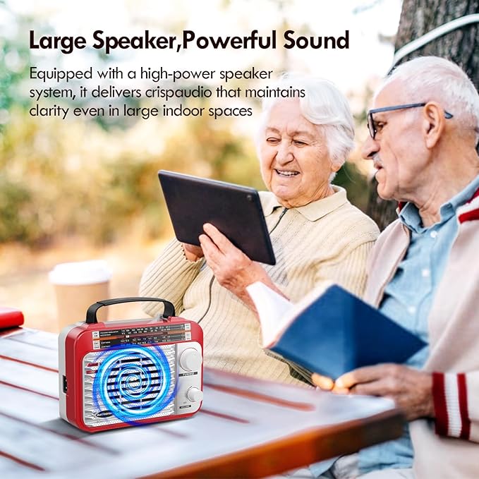 AM/FM/SW1-2 Radio Shortwave Transistor Radio AC or Battery Operated with Best Reception Big Speaker and Precise Tuning Knob with AUX in & 3.5mm Earphone Jack