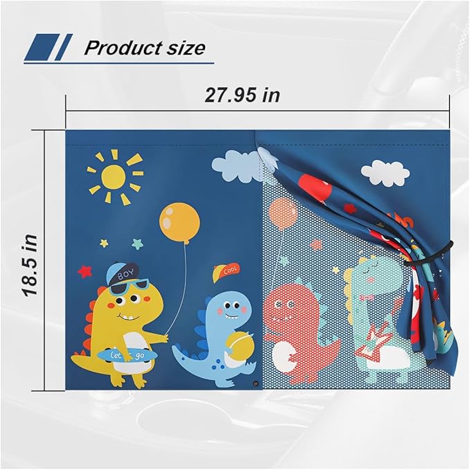 ZIMISI Car Window Shades, Magnetic Double Layer Window Screen for Baby Protection, UV Protection Privacy Blackout/Half Shade Car Window Covers, Auto Sun Shade Curtains Accessories (Blue)