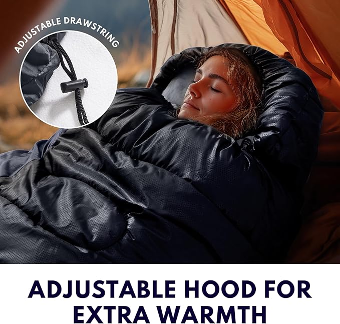 Sleeping Bags for Adults Cold Weather & Warm,Backpacking Camping Sleeping Bag for Tall Girls Boys,Lightweight,Compact,Waterproof Camping Gear for Traveling,Hiking,Hotel,Outdoor & Indoor