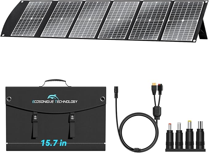 100W Portable Solar Panel Extremely Lightweight Compact Foldable with USB QC3.0, Type-C PD3.0, Anderson and XT60 DC 20V for Camping Power Station, Solar Generators, Cell Phones