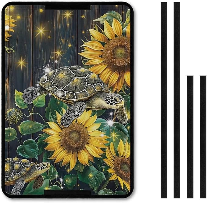 RV Door Window Shade Cover Blocking UV Rays & Heat Protection, Turtle Sunflower Portable Camper Trailer Door Blackout Windshield Cover, Foldable RV Accessories Sun Shade