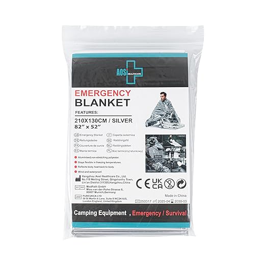 Restaurantware Emergency Thermal Blankets 12 Pack Survival Mylar Blankets for First Aid Kit Waterproof, Windproof, Retains Body Heat, Compact Space Blanket Design Hiking, Outdoors, Travel, Camping,