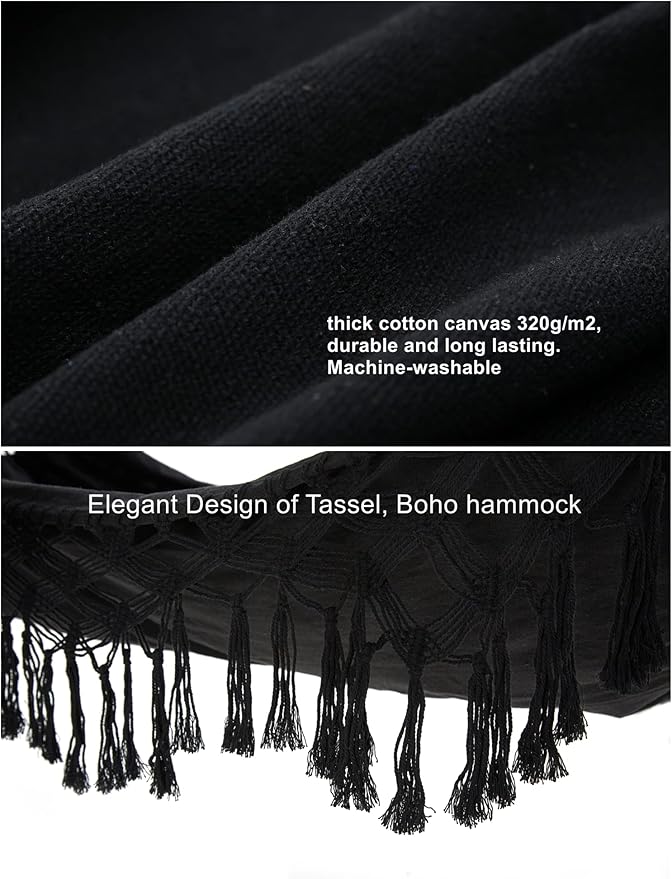 Hammock Double Hammocks for Outside Camping Cotton Canvas Fabric Brazilian Hammock Indoor Outdoor Hanging Suitable for 2 Adults