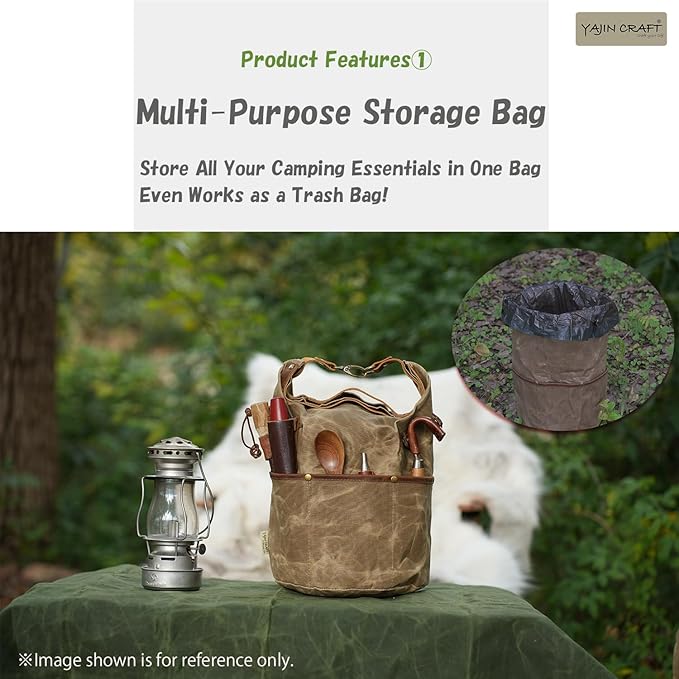 Camping Cookware Storage Bag, Canvas Camp Kitchen Organizer for Cooking Utensils, Pots, Pans & Mess Kit – Heavy-Duty Water-Resistant Outdoor Storage Case M