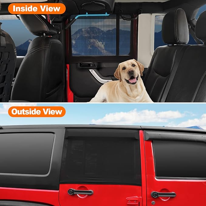 Jeep Car Window Screens for Camping Wrangler Window Shade Rear Blackout Shades for Car Side Windows Jeep Window Covers Custom Fit Jeep Cherokee Compass Grand Cherokee Liberty Renegade