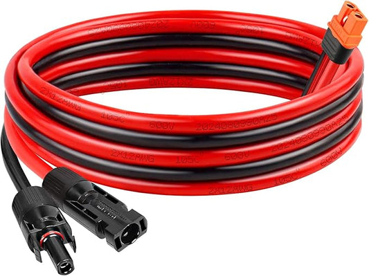Solar to XT60i Cable 12AWG - MOOKEERF 10FT Solar Panel to XT60i Adapter Connector XT60i-F Extension Cable for Portable Power Station Solar Generator