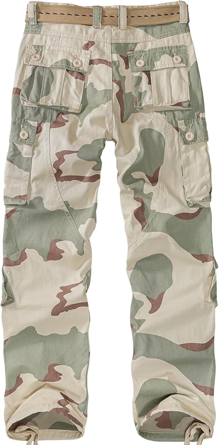 Men's BDU Casual Military Pants, Tactical Wild Army Combat ACU Rip Stop Camo Cargo Work Pants Trousers with 8 Pockets