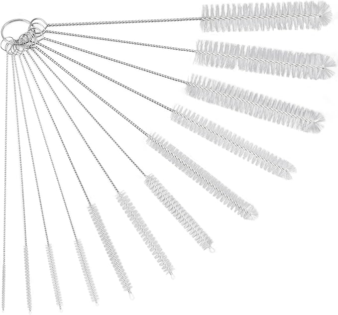Ixiaoyoo Straw Cleaner Brush Set, 12-Piece 11.8 Inch Long Botthle Cleaning Brush, Nylon Tube Brush Kit for Straws on Tumbler, Water Bottle, Sippy Cup and Pipes, Tubes or Tea Pot Spout