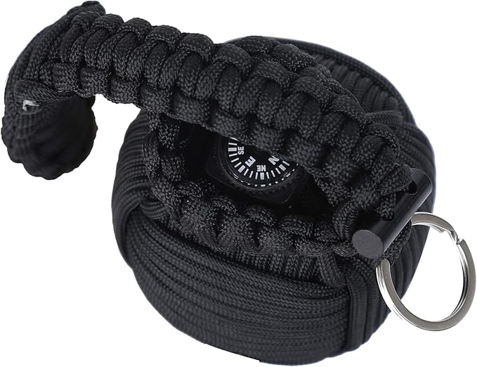 Survival Kit Paracord Grenade The #1 Best 48 Tool Emergency kit (Black)