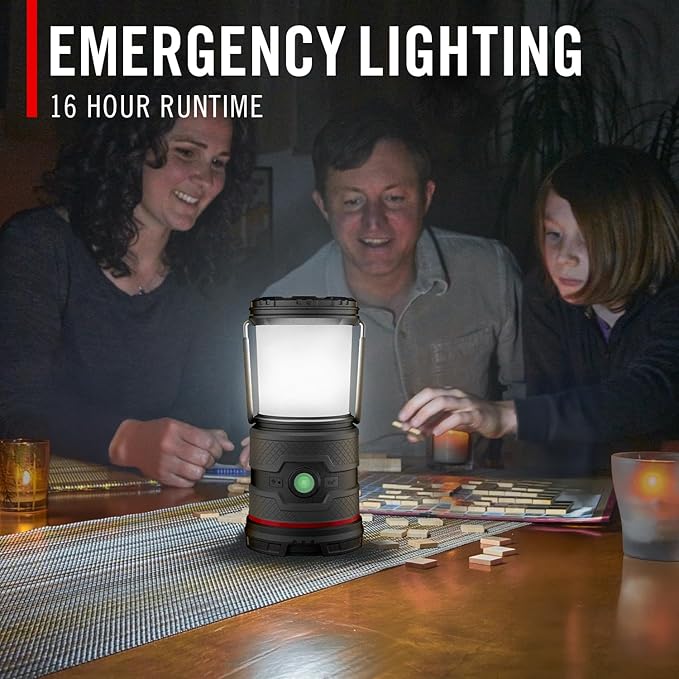 Coast EAL35R 1000 Lumen Voice-Controlled LED Emergency & Camping Area Lantern with Warm, Cool White, Day, Red & Red Flashing Mode, Power Bank Functionality - Forest