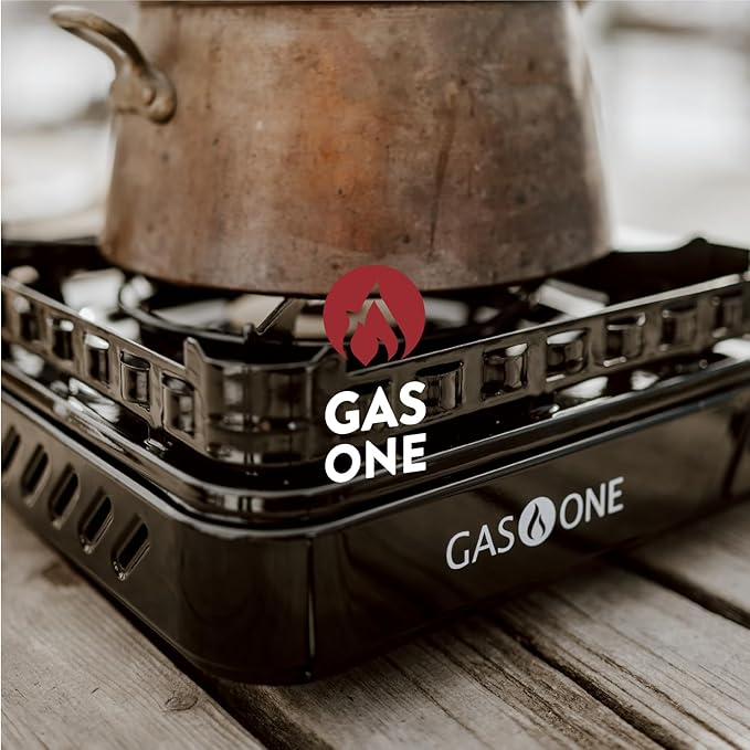GasOne 15,000 BTU Propane or Butane Stove Dual Fuel Stove Portable Camping Stove - Patented - with Carrying Case Great for Emergency Preparedness Kit