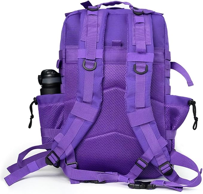 45L Military Tactical Backpack for Men & Women Bug Out Bag Assault pack Molle Daypack Hiking Trekking Rucksack (2.0 side pockets (purple))