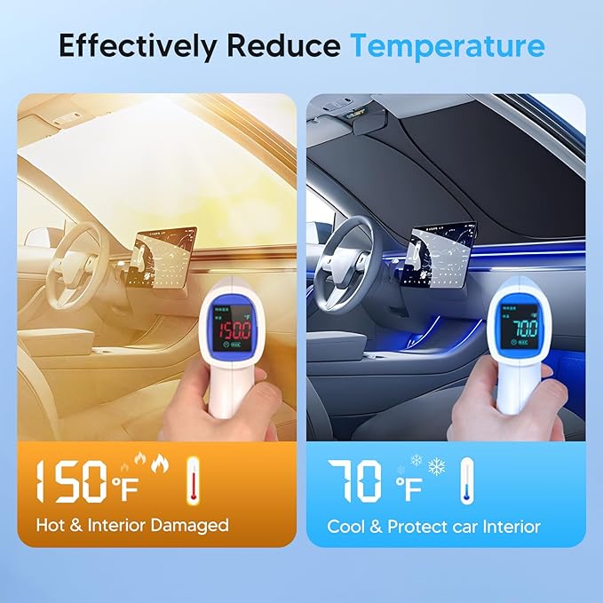 KUST Windshield Sun Shade for 2007-2022 Honda CRV Accessories, Custom Fit CR-V Sunshade Foldable Sun Visor Protector Blocks UV Rays Keep Your Car Cooler