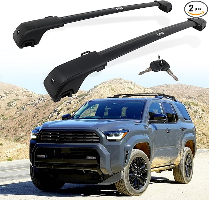 330LBS Lockable Cross Bars Roof Rack Fit for 2025 2026 Toyota 4Runner Aluminum Crossbars Cargo Bar Luggage Baggage Carrier Rooftop Accessories, for Storage Bag Kayak Snowboard Canoe Bike