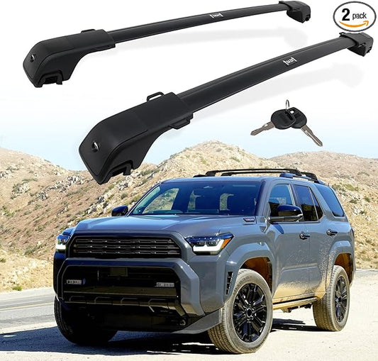 330LBS Lockable Cross Bars Roof Rack Fit for 2025 2026 Toyota 4Runner Aluminum Crossbars Cargo Bar Luggage Baggage Carrier Rooftop Accessories, for Storage Bag Kayak Snowboard Canoe Bike