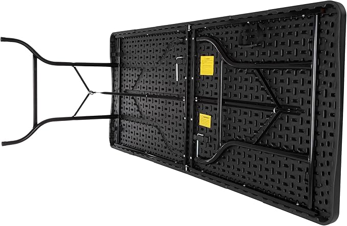 Lavish Home Portable Folding Tables - Lightweight Portable Folding Desk - 6-Foot-Long Plastic Table for Camping, Playing Cards, Parties, and Dining (Single/Black)