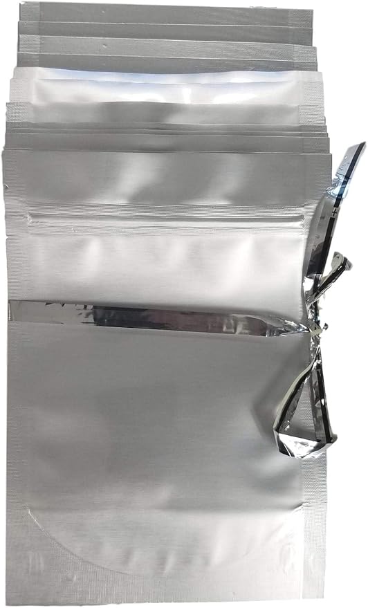 Resealable Stand Up Mylar Bags/Pouches - 7.5 Mil 5"x7"x3" - Genuine Aluminum Foil-Lined Gusset Bag for Long Term Food, Freeze Drying, Survival Storage Container (50 and 100) (50)