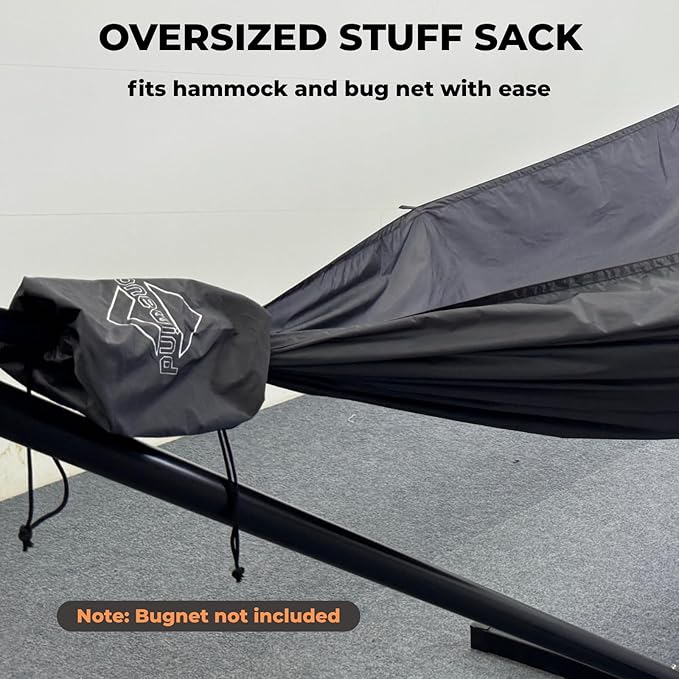 Onewind 11ft Ultralight Camping Hammock, Portable Hammock, 40D 1.7oz Nylon Ripstop with 2 * 12Ft Tree Straps for Camping Hiking Backpacking, 11' x 55" Rock Gray