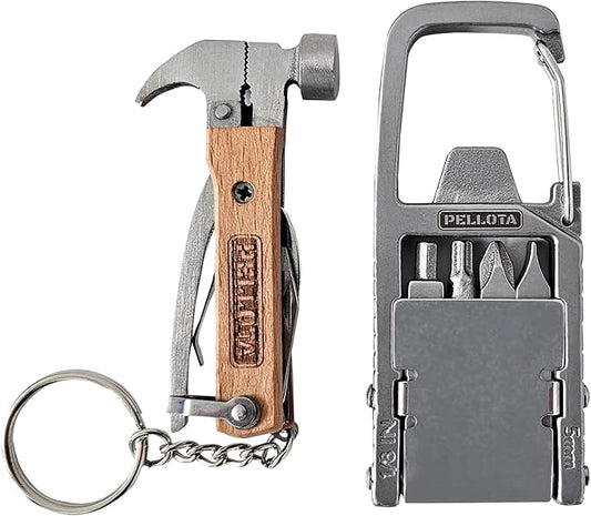 Multi Tool Prizes [17-in-2] for Adults - Multi Tool for Men, Multitool, Small Hammer, Small Tools, Hammer Multitool, Gifts for Men, Dad, Husband, Camping, Bottle opener, retrieve card pin