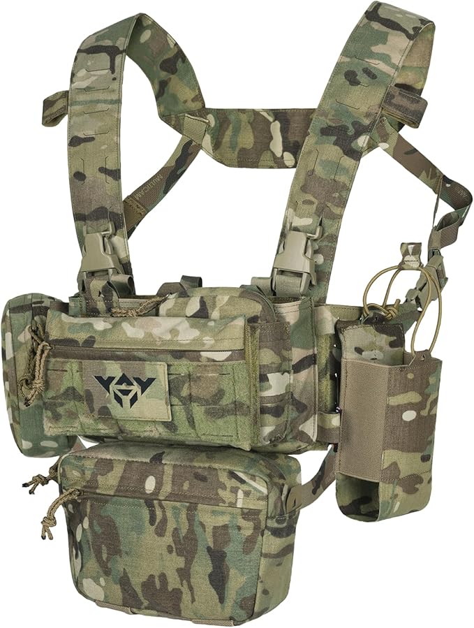 Tactical Chest Mini Rig 1000D Quick Release Multifunctional Tactical Vest Outdoor with Multi-Pockets